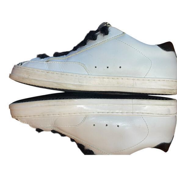 P448 John Cement Low Top Sneaker w/ Silver Glitter & Black Feather Laces Size 38 - Picture 12 of 15